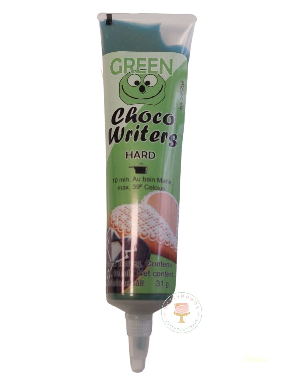 ChocoWriters fehércsokoládé ízû cukoríró toll - Zöld 32g