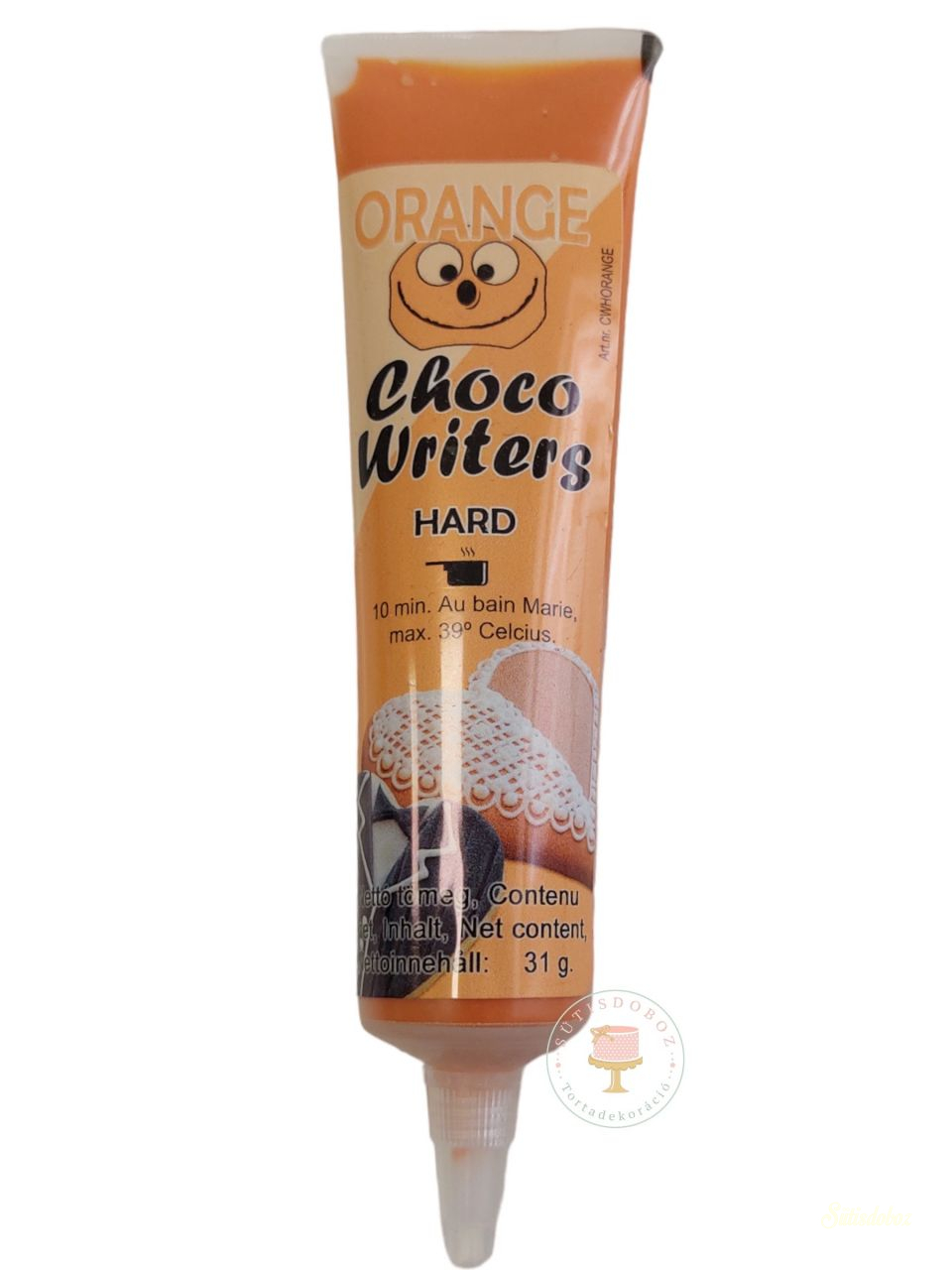 ChocoWriters fehércsokoládé ízû cukoríró toll - Narancssárga 32g
