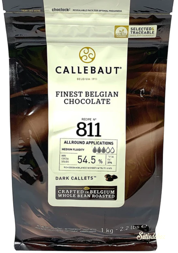 Callebaut belga étcsokoládé pasztilla 54,5% 1kg