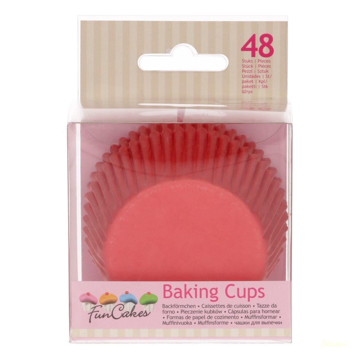 Funcakes muffinpapír 48db - Piros