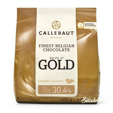 Callebaut belga csokoládé pasztilla 400g - GOLD karamellás