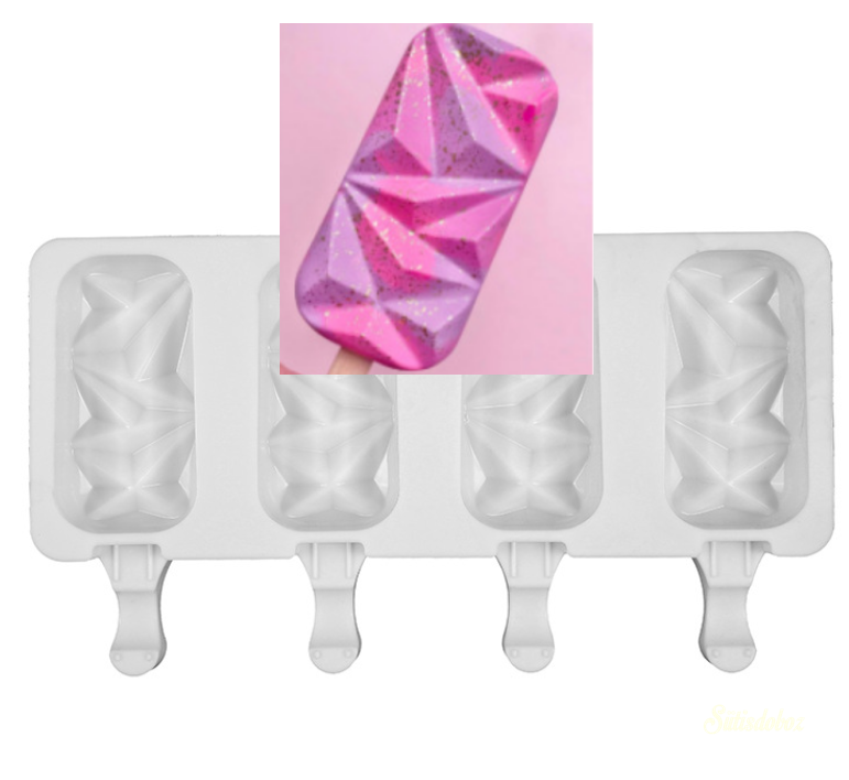 Szilikon jégkrém/Popsicle forma - Kis Gyémánt mintázatú