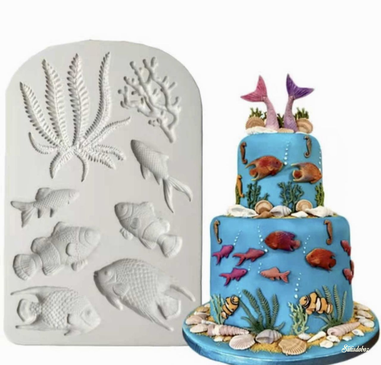 Szilikon forma fondant díszekhez -Halak 