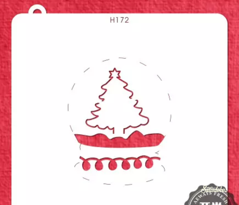 Stencil szett kekszhez - Karácsonyfás Hógömb