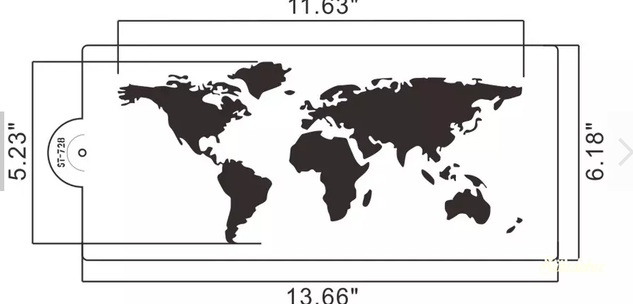Stencil műanyag 1db - Világtérkép
