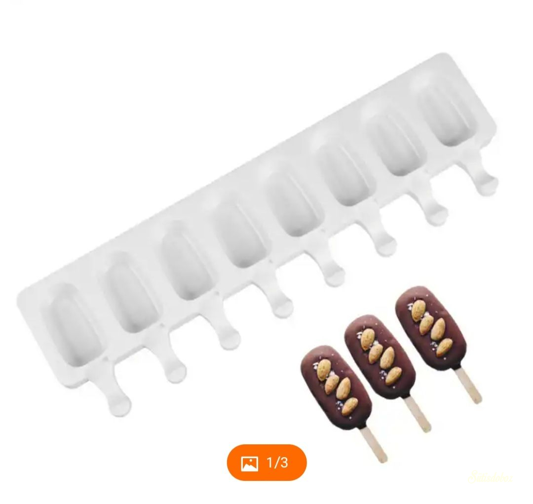 Szilikon jégkrém/Popsicle forma - Kis hagyományos 8 db-os