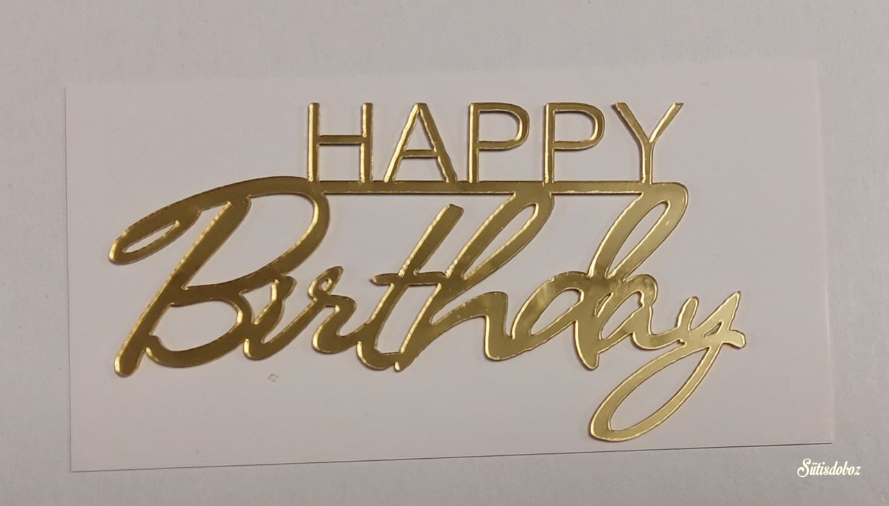 Műanyag tortadísz - Happy Birthday írott