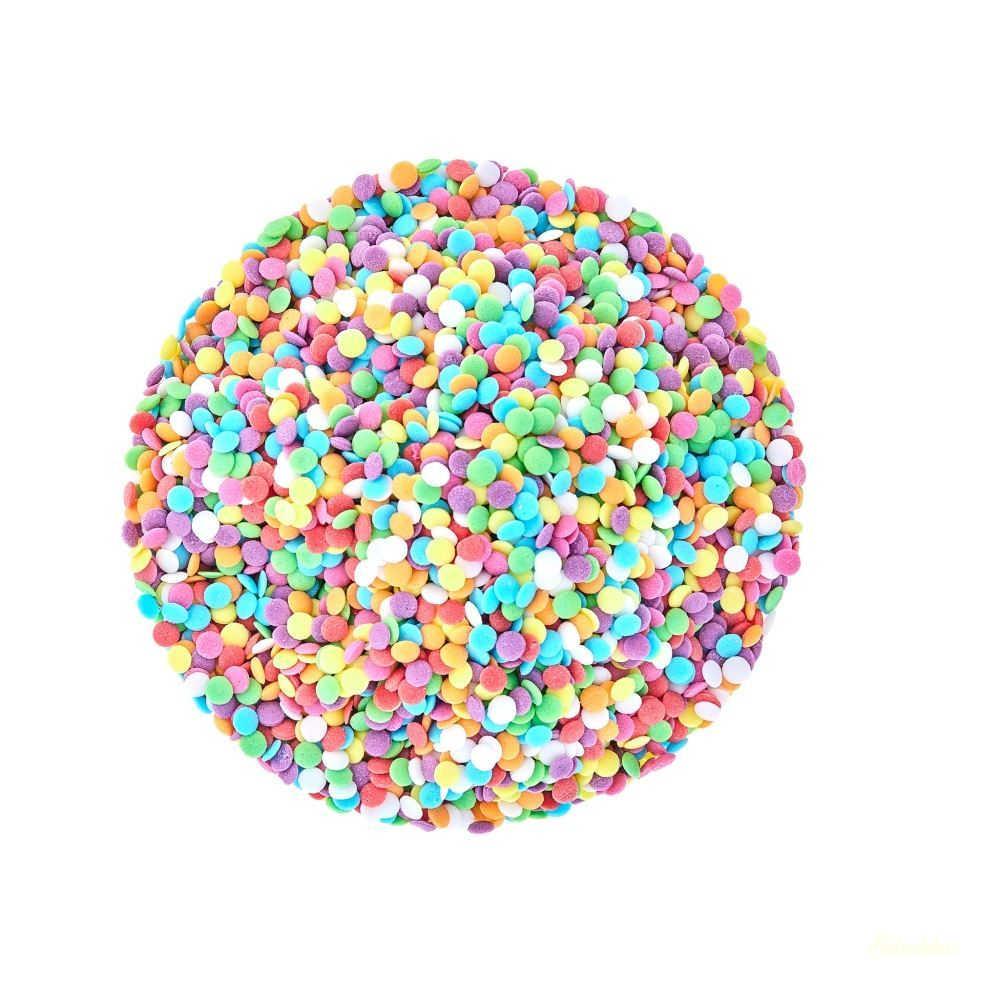 Cukor konfetti korong színes - 100g