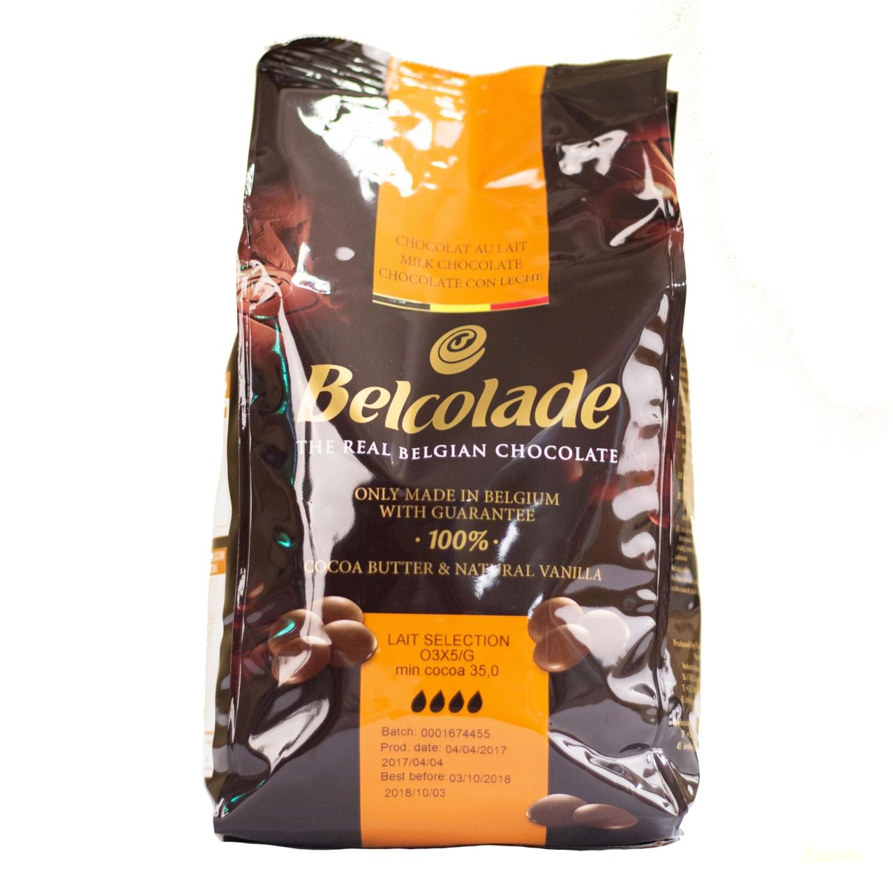 Belcolade belga csokipasztilla 1kg - Tejcsokoládé 35%