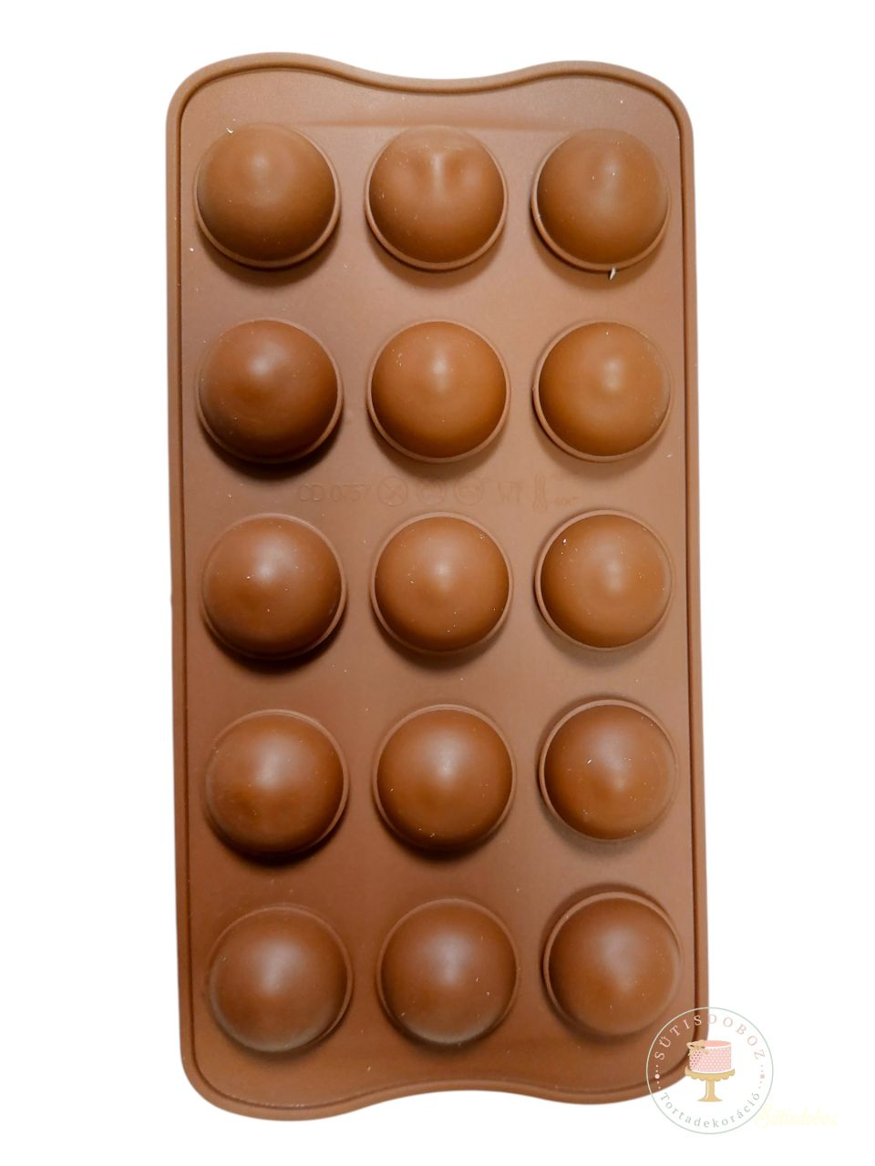 Szilikon csokoládé bonbon forma - Félgömb klasszikus 15db