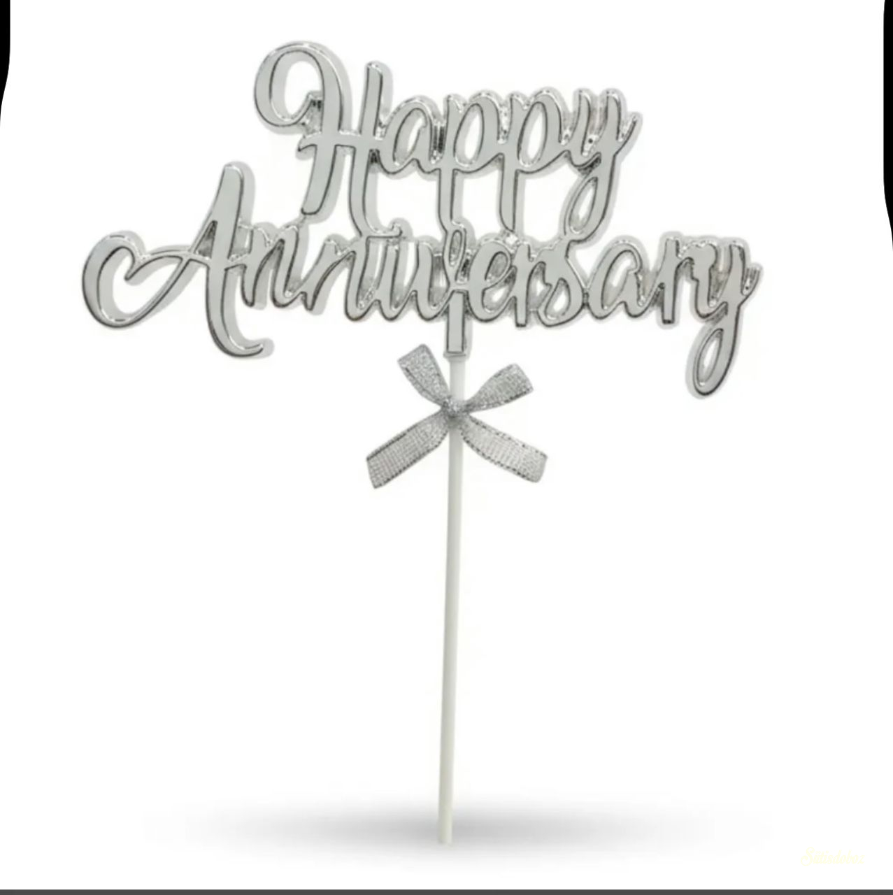 Műanyag tortabeszúró Happy Anniversary - Ezüst Műanyag tortabeszúró Happy Anniversary - Ezüst